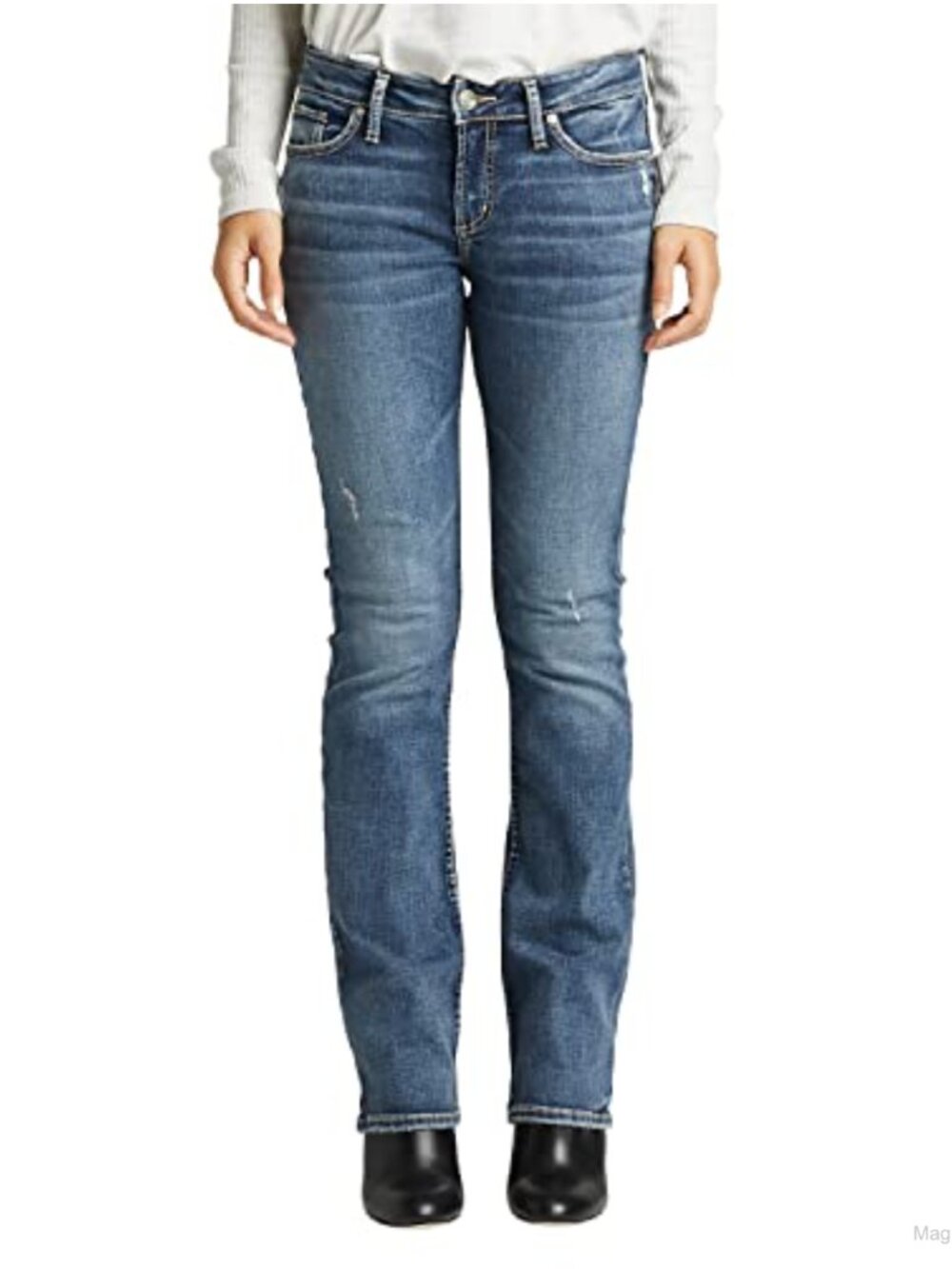 Women's Elyse Mid Rise Slim Bootcut Jeans Comfort Fit Stretch Denim